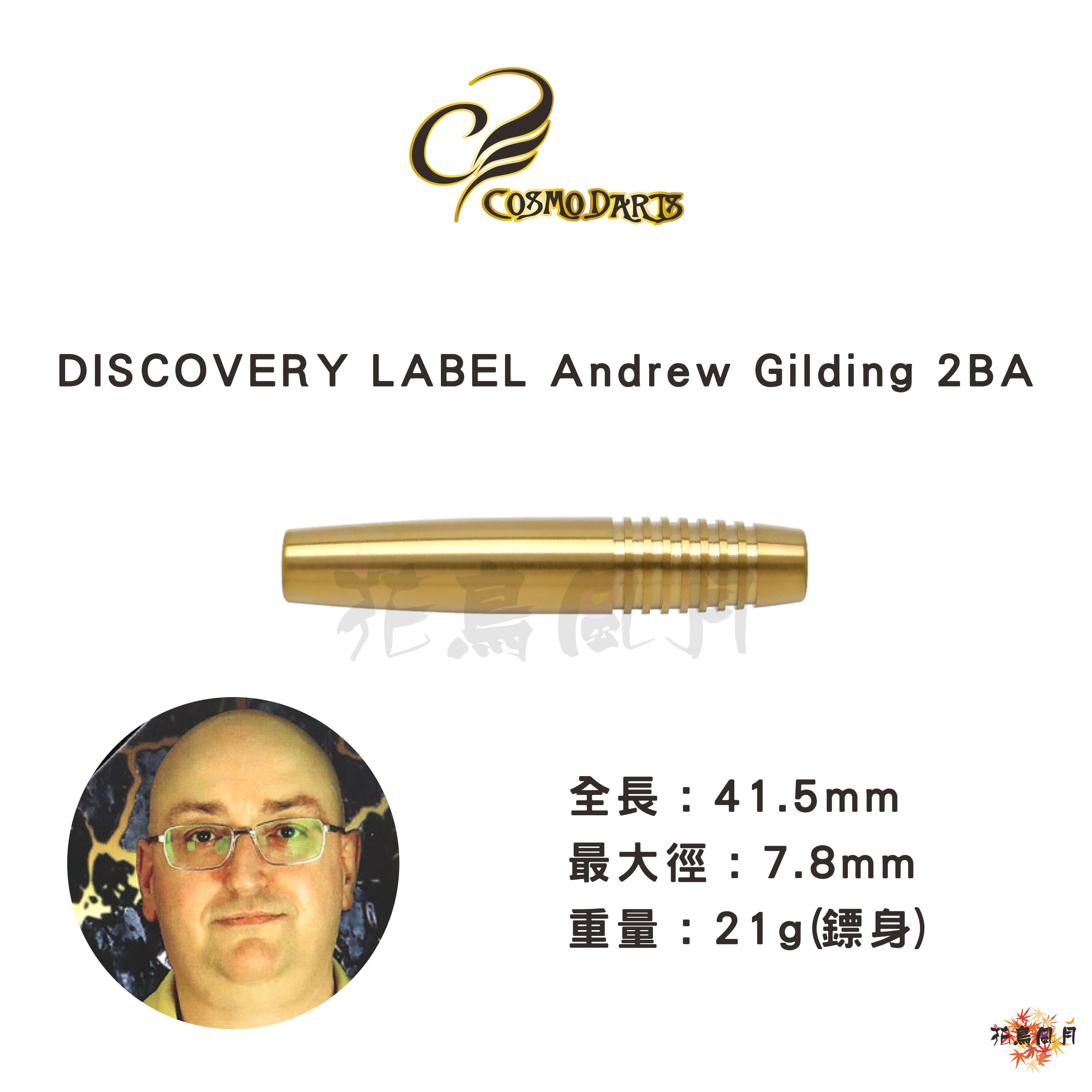 【Cosmodarts】2BA DISCOVERY LABEL Andrew Gilding