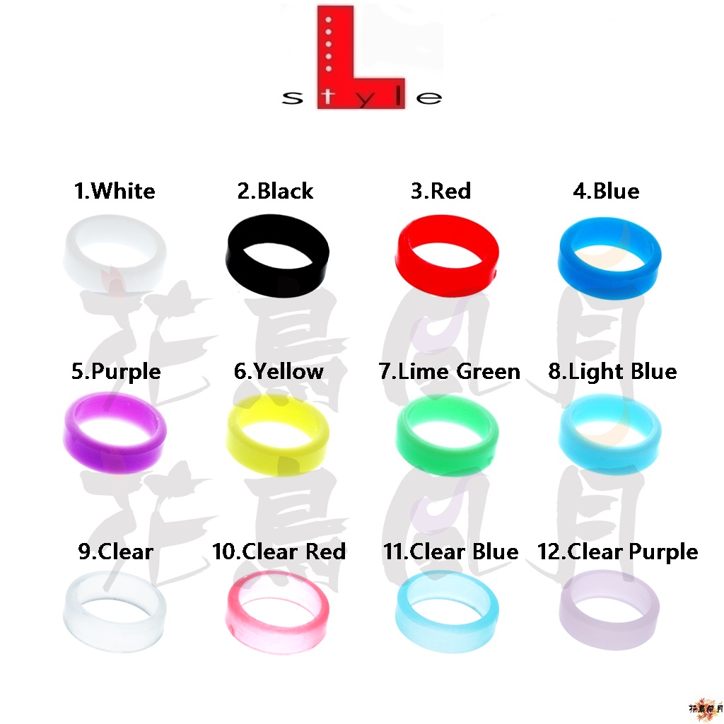 【L-style】 Slot Lock Ring 6pcs [10.Clear Red - free]